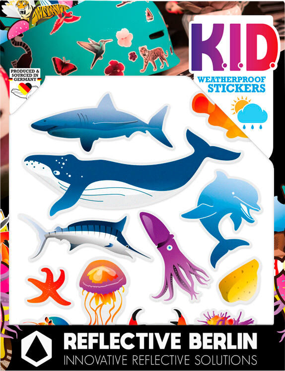 Reflective berlin reflex-stickers k.i.d. ref.sticker re.berlin kid maritim