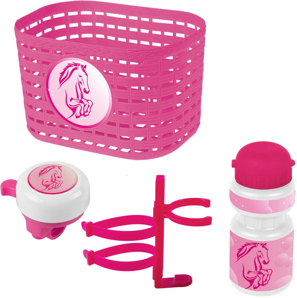 Ventura Accessoiresset Paard meisjes roze wit 4-delig