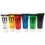 Creativ company acrylverf voor kidneren glossy standaardkleuren, 6x20ml