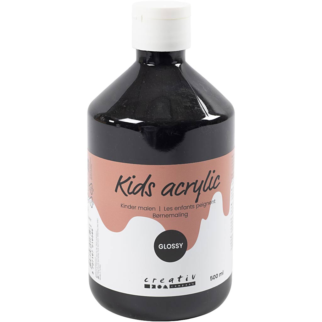 Creative company acrylverf glanzend, zwart, 500 ml 1 fles