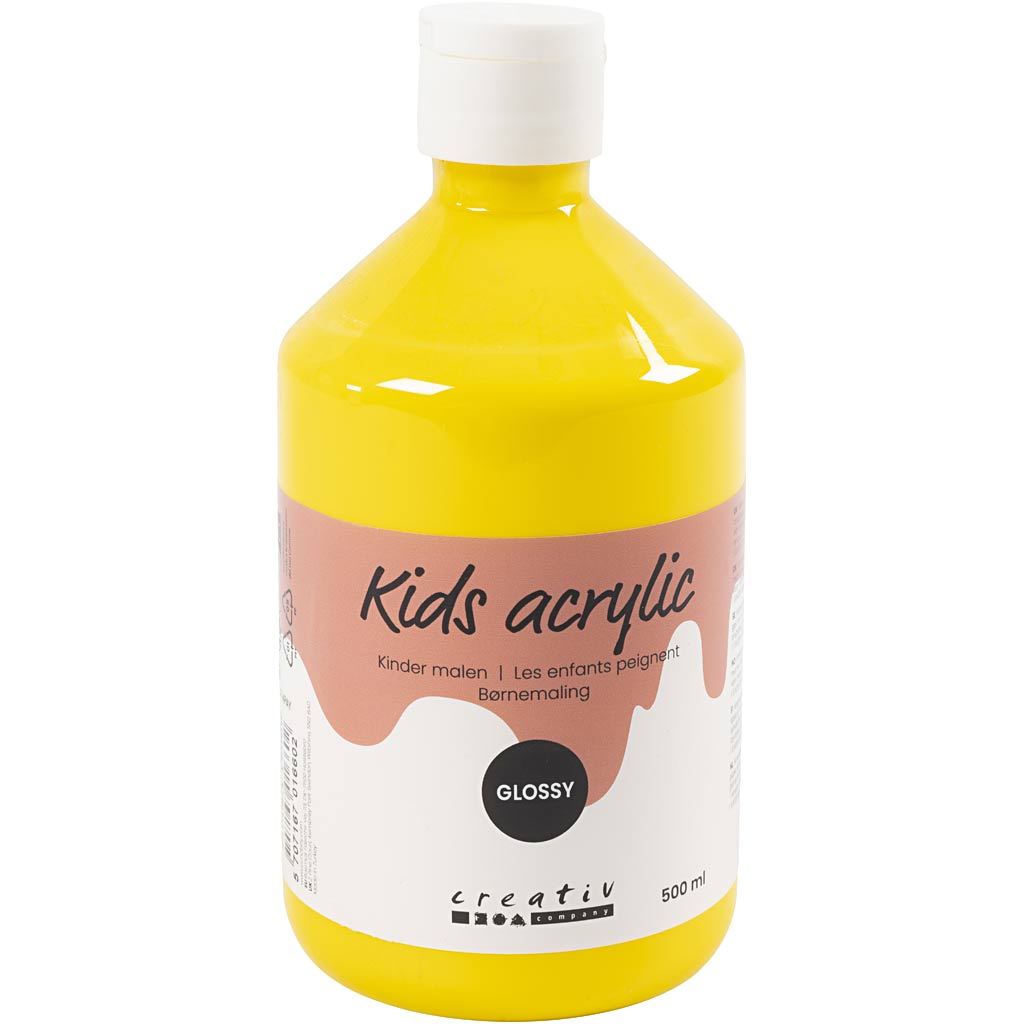 Creative company acrylverf glanzend, primair geel, 500 ml 1 fles