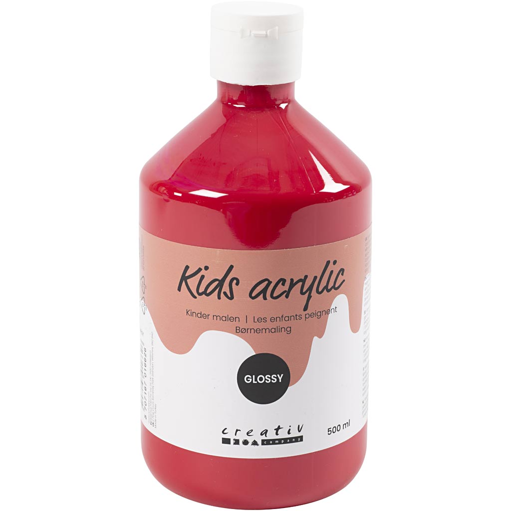 Creative company acrylverf glanzend, primair rood, 500 ml 1 fles