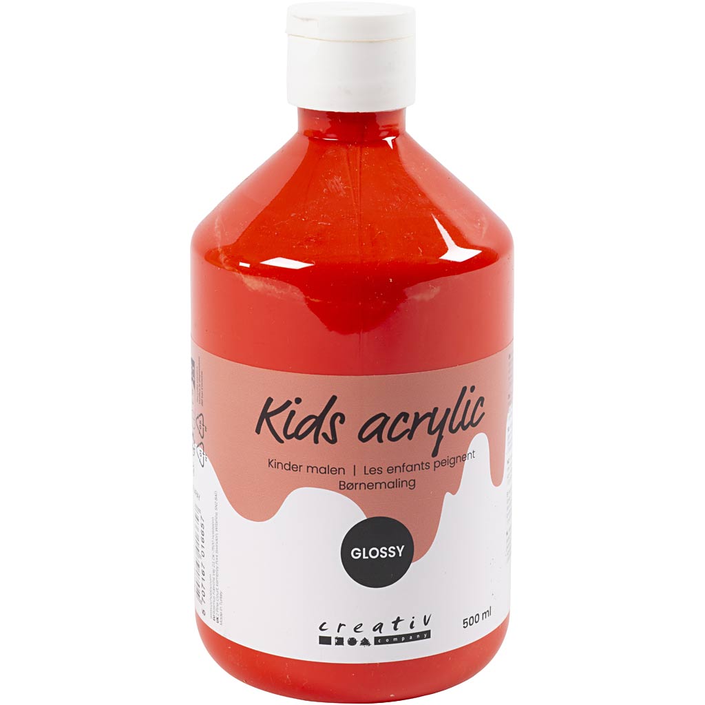 Creative company acrylverf glanzend, rood, 500 ml 1 fles