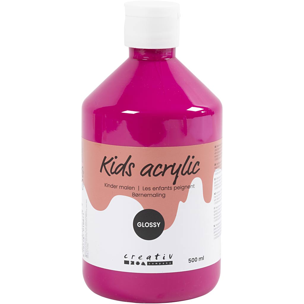 Creative company acrylverf glanzend, roze, 500 ml 1 fles