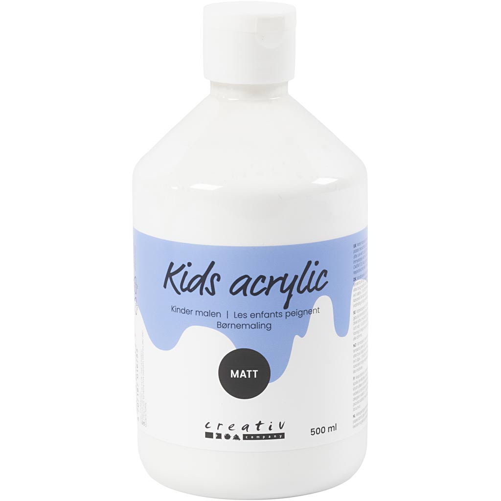 Creative company acrylverf mat, wit, 500 ml 1 fles