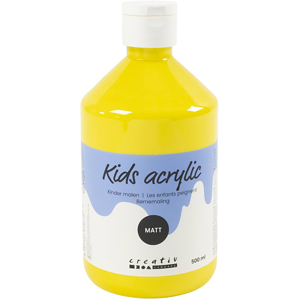 Creative company acrylverf mat, primair geel, 500 ml 1 fles