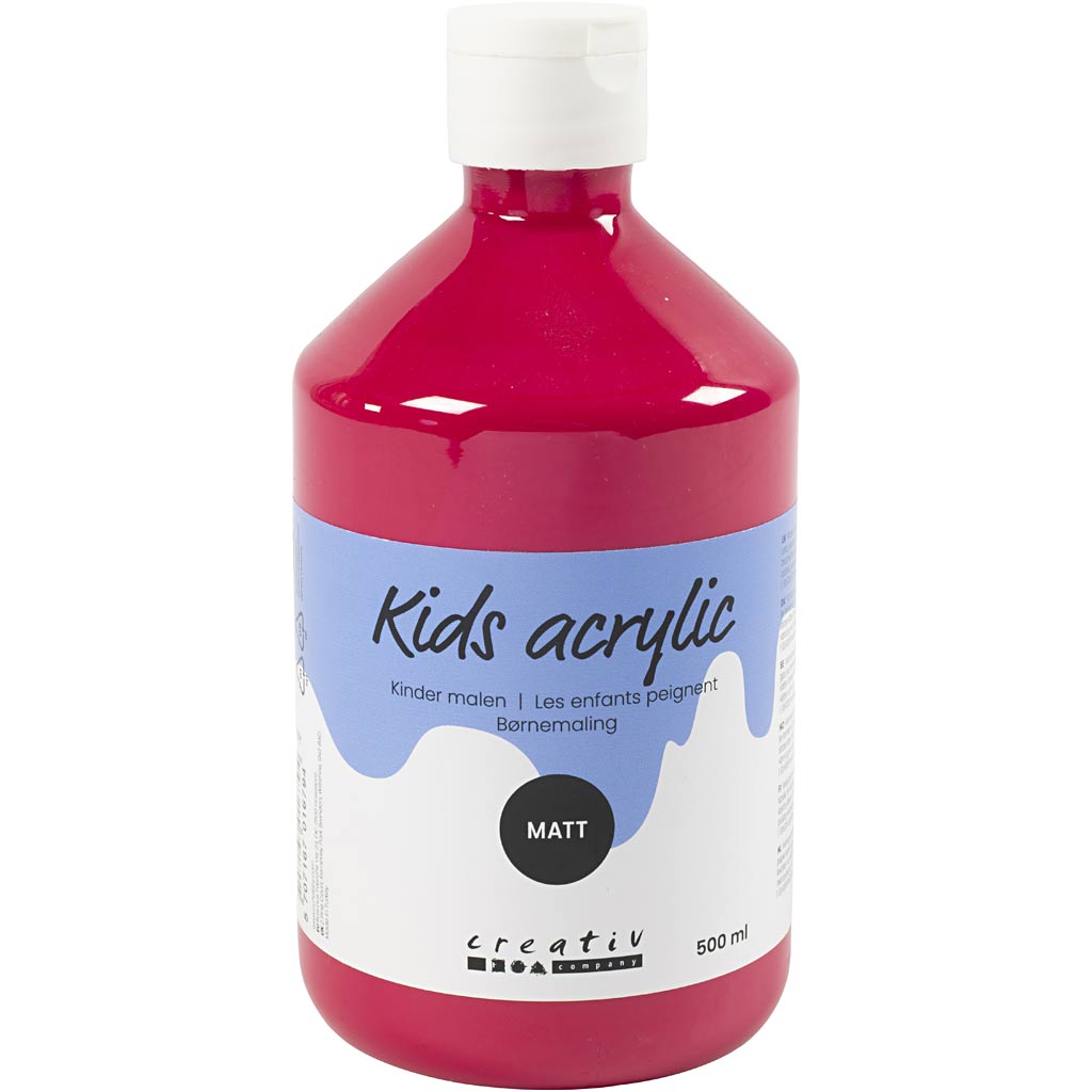 Creative company acrylverf mat, primair rood, 500 ml 1 fles