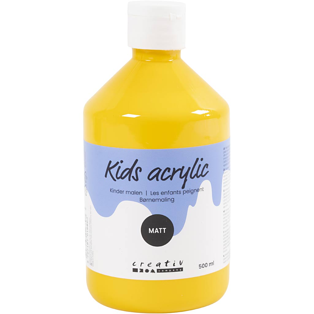 Creative company acrylverf mat, geel, 500 ml 1 fles