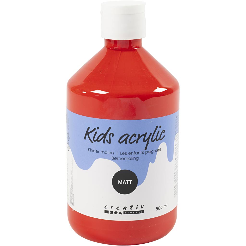 Creative company acrylverf mat, rood, 500 ml 1 fles