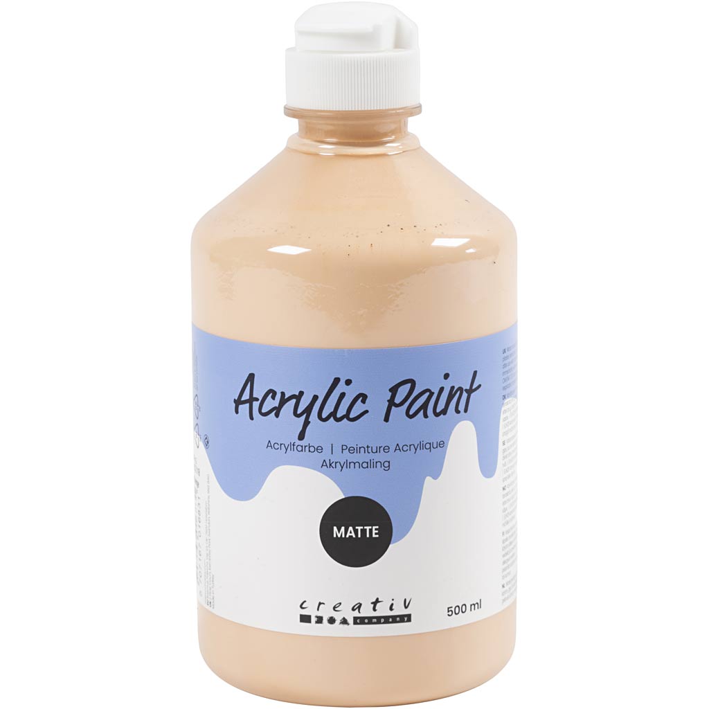 Creativ company acrylverf mat, lichtbeige, 500 ml 1 fles