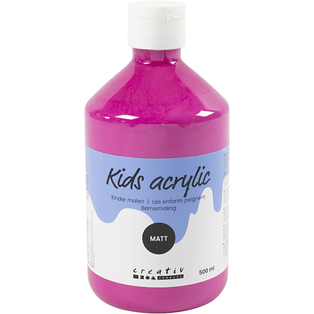 Creative company acrylverf mat, roze, 500 ml 1 fles