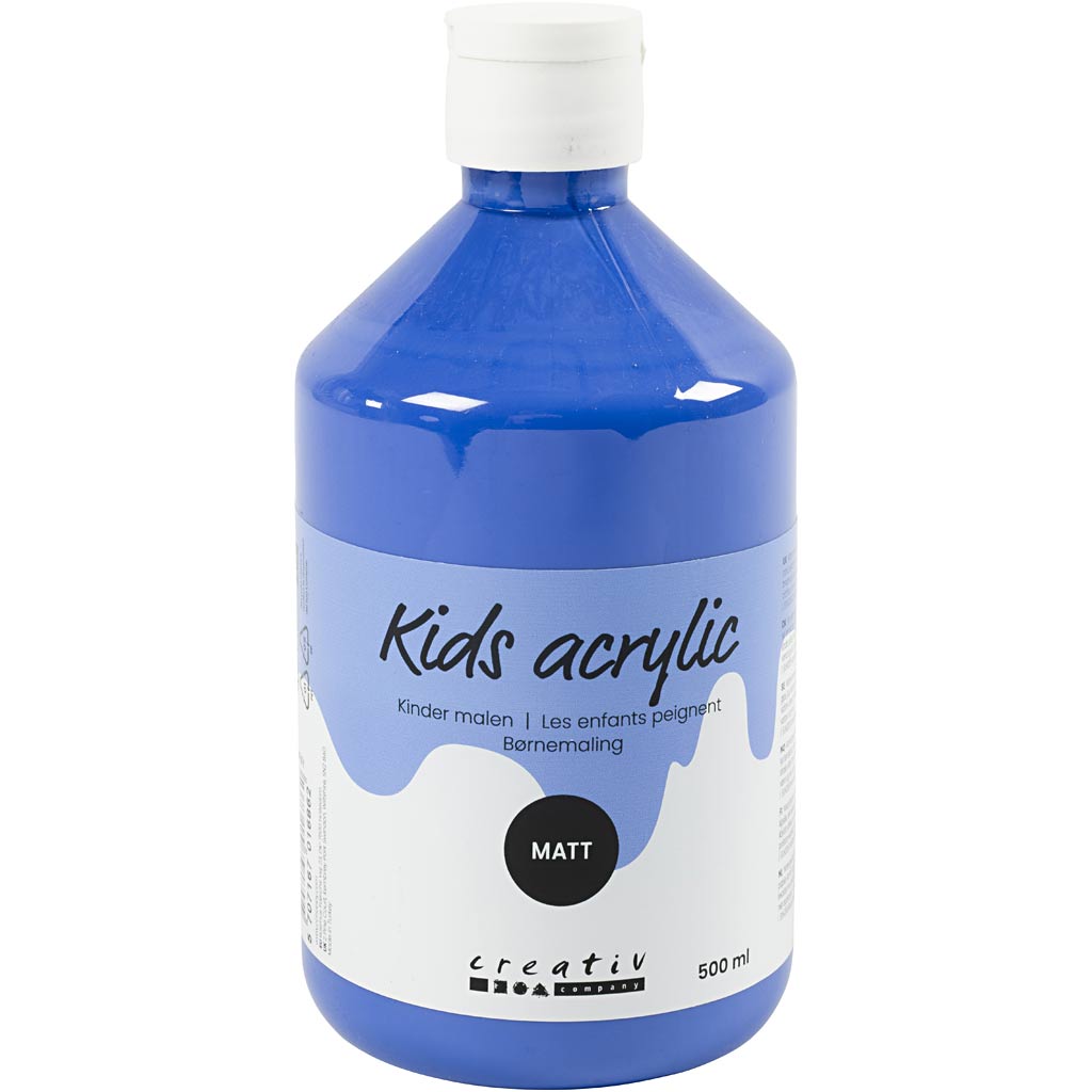 Creative company acrylverf mat, blauw, 500 ml 1 fles