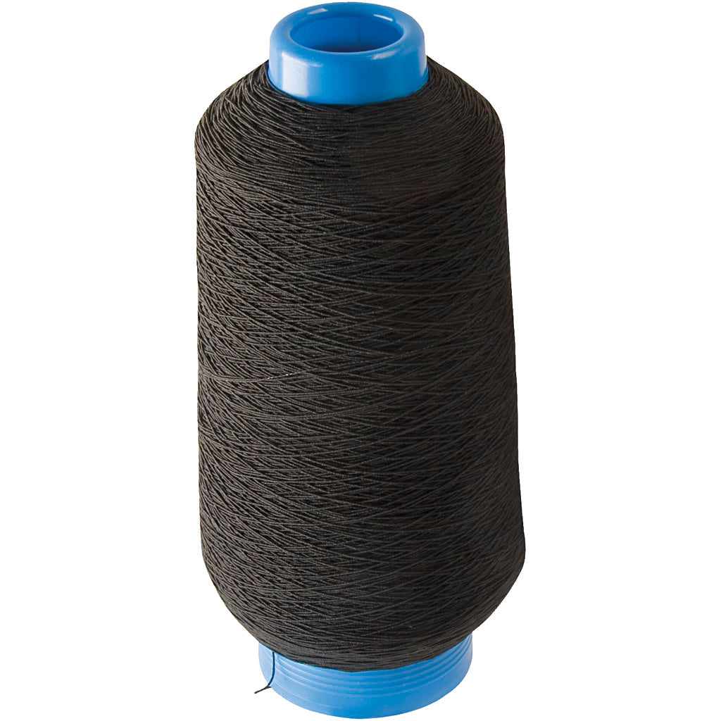 Creativ company dun, rond elastisch garen, zwart, 1500 m 1 rol