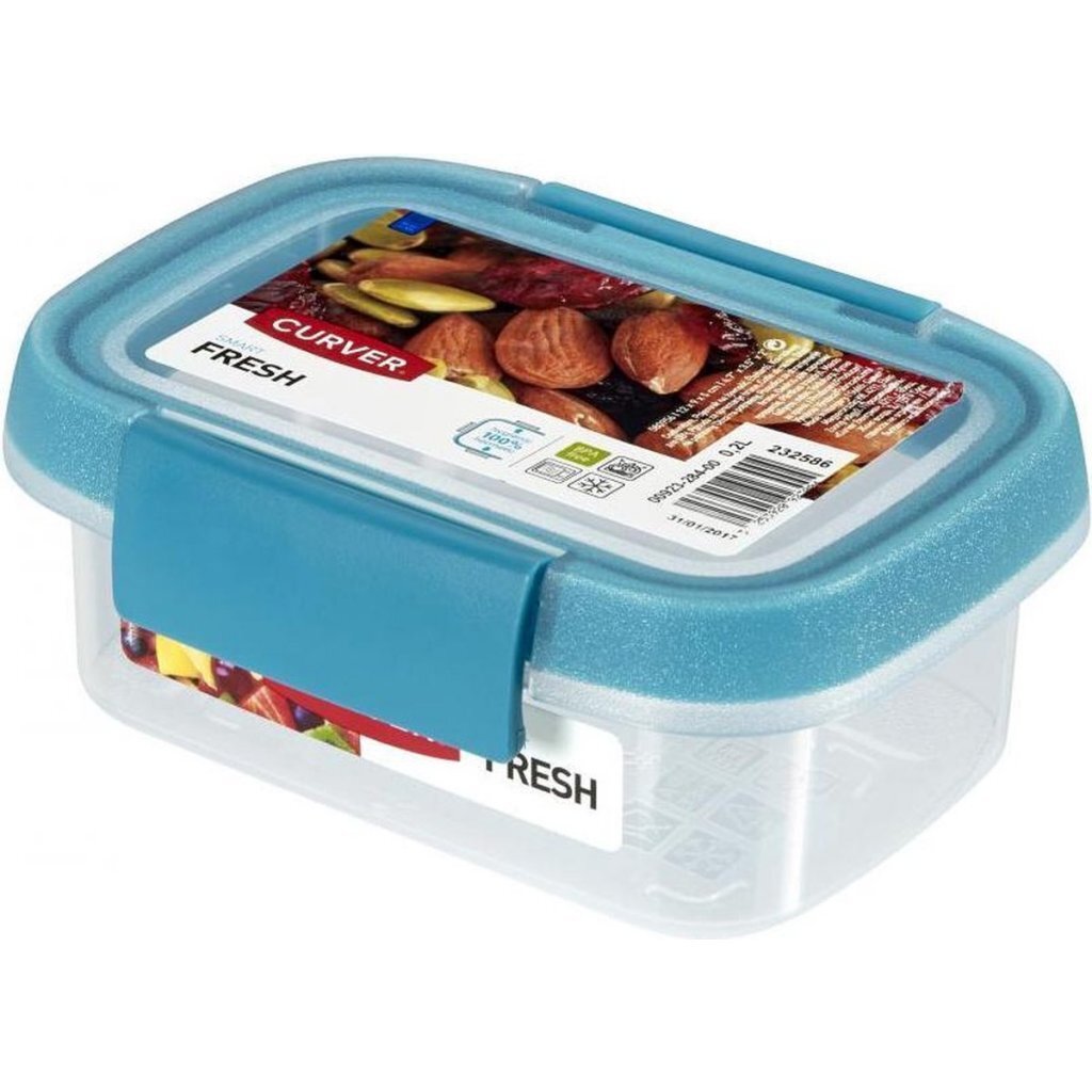Curver smart fresh vershouddoos 0.2l blauw transparant