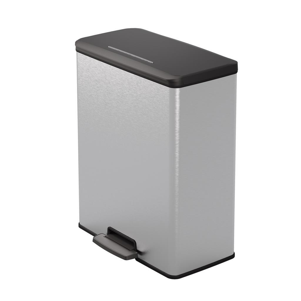 Curver pedaalemmer decobin 65l rechthoek zilver metallic