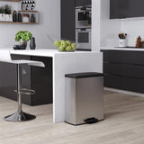 Curver pedaalemmer decobin 65l rechthoek zilver metallic