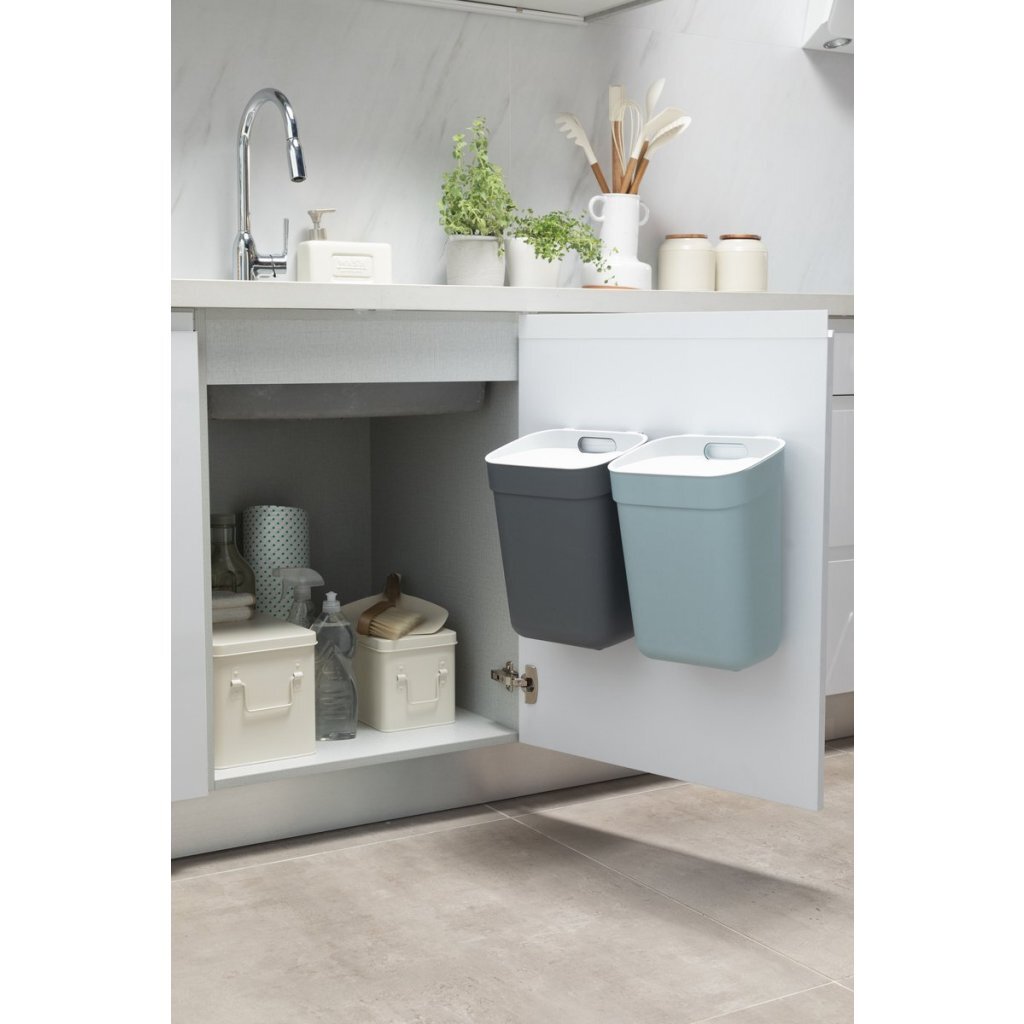 Curver ready to collect prullenbak 10l blauw grijs