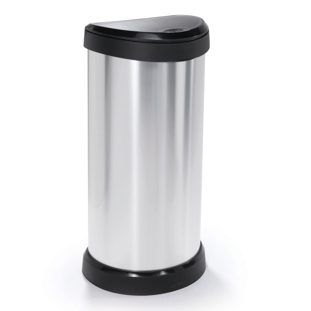 Curver pedaalemmer deco ovaal 40 l zilverkleurig