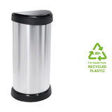 Curver pedaalemmer deco ovaal 40 l zilverkleurig
