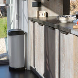 Curver pedaalemmer deco ovaal 40 l zilverkleurig