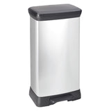 Curver pedaalemmer deco rechthoekig 50 l zilverkleurig