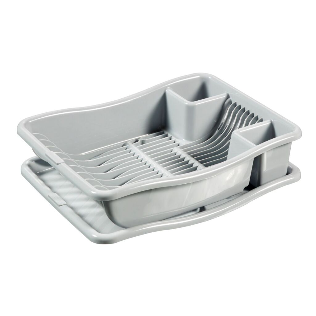Curver afdruiprek op plateau 38x29x8.5 cm lichtgrijs