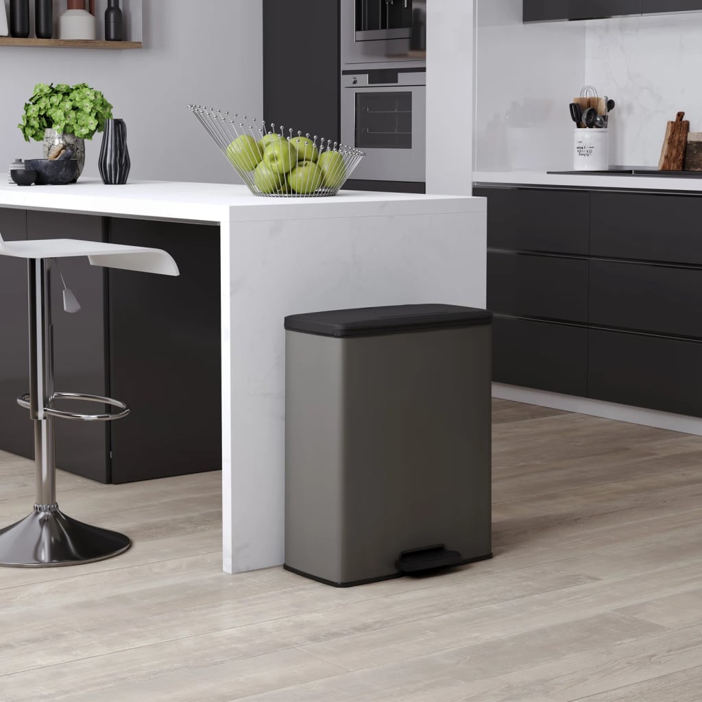 Curver pedaalemmer deco rechthoekig 65 l koelgrijs