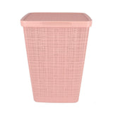 Curver wasmand met deksel jute-look 58l roze