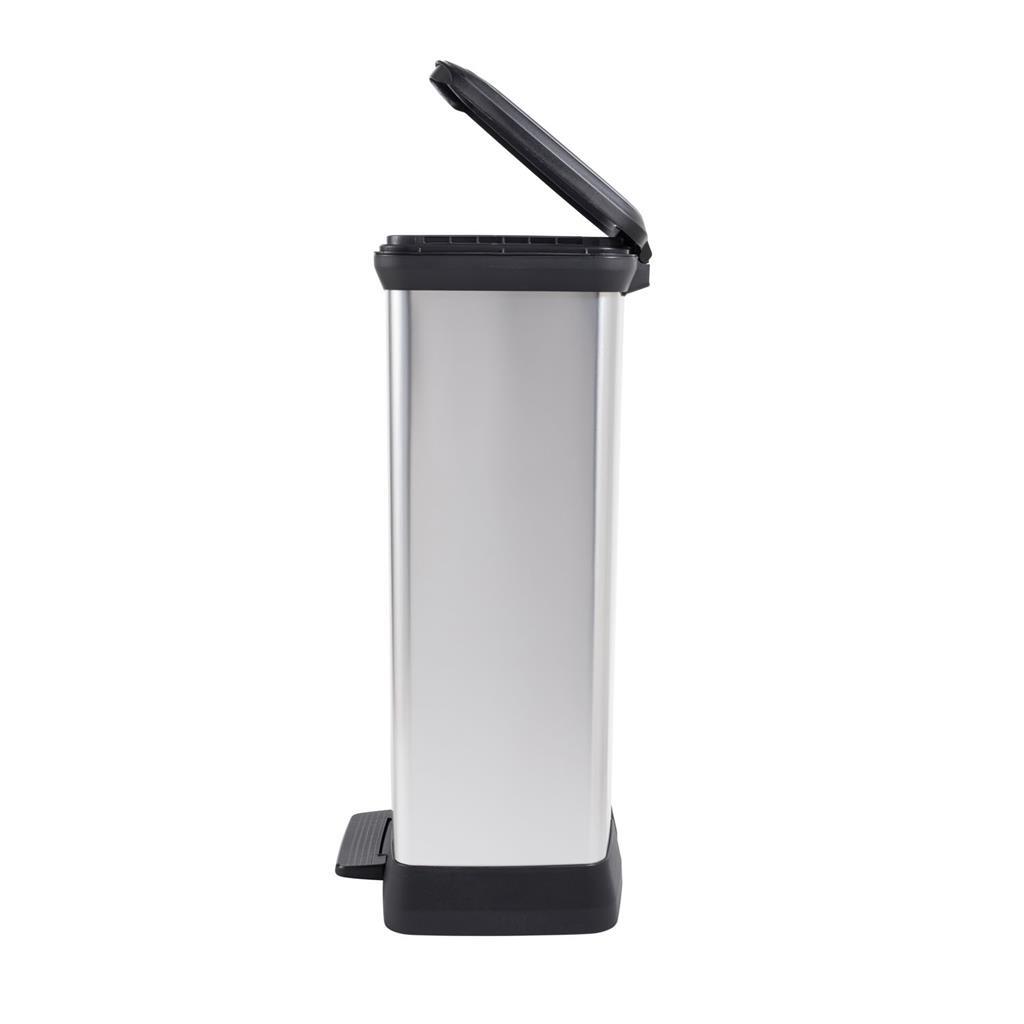 Curver pedaalemmer decobin duo 23l 23l zilver metallic