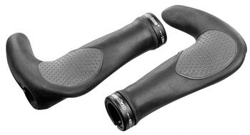 Ergotec handvatten oslo bar-ends lang lang zwart grijs
