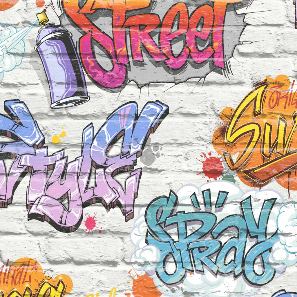 Dutch wallcoverings behang graffiti meerkleurig l179-05