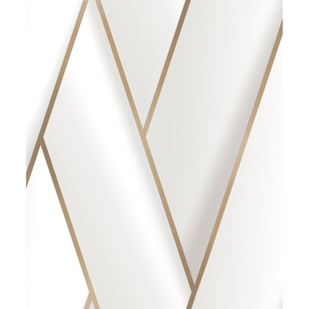 Dutch wallcoverings behang geometric wit en goudkleurig