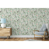 Dutch wallcoverings behang flamingo mintkleurig