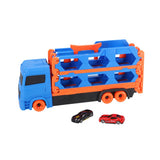 No brand pop-up auto transporter met 2 metal auto's