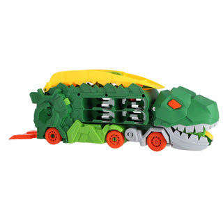 No brand transporter carrycase dino met 2 diecast auto's