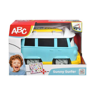Bus dickie sunny surfer bus 25 cm met stickers