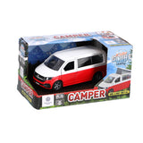 Kids globe vw transporter camper die-cast pull back, 13,5cm