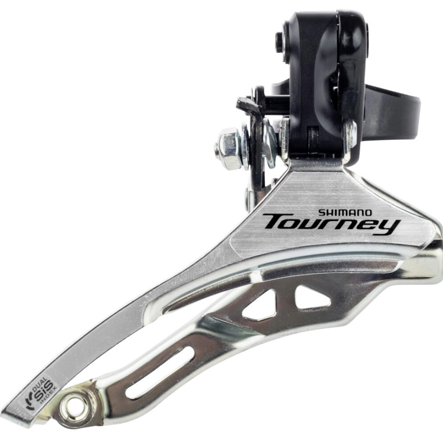 Shimano Voorderailleur 3 x 6 7 speed Tourney FD-TY300 down swing top pull hoge klem ø31,8 mm 42T (66-69°)