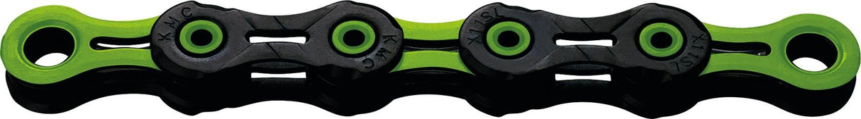 Kmc ketting "dlc11" chain kmc dlc11 118 links black/green