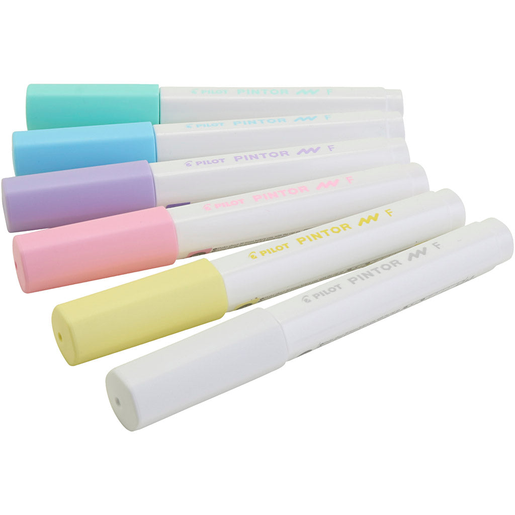 Pilot pintor markers, pastelkleuren, 6 stuk 1 doos