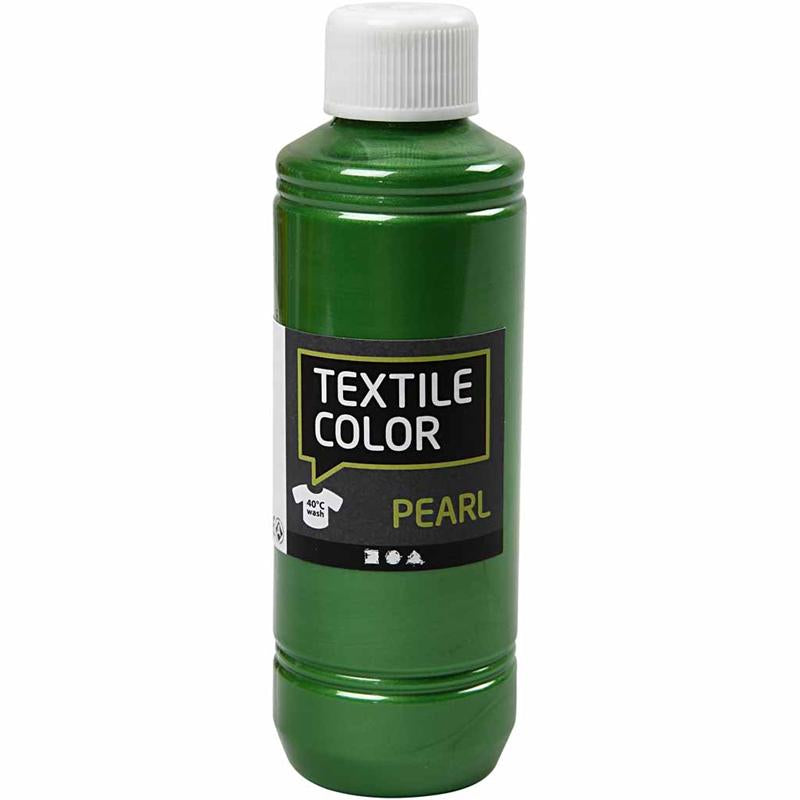 Creativ company textielkleur, parelmoer, brilliant groen, 250 ml 1 fles