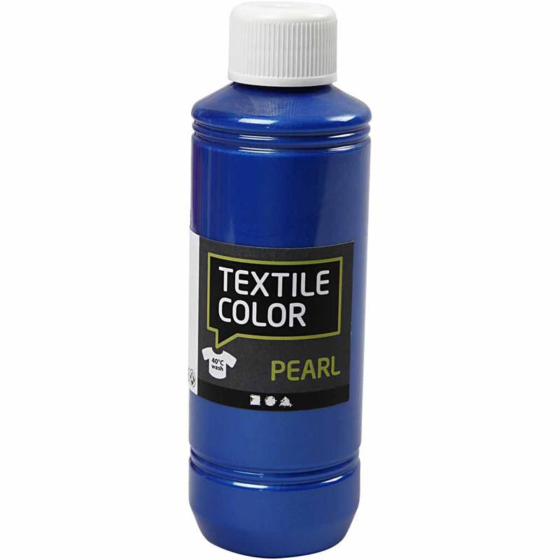 Creativ company textielkleur, parelmoer, blauw, 250 ml 1 fles