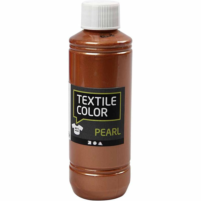 Creativ company textielkleur, parelmoer, koper, 250 ml 1 fles
