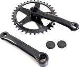 Crankstel Fausto 36t | 127 mm | staal | zwart
