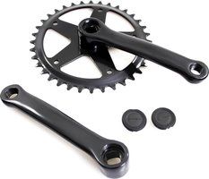 Crankstel fausto 36t | 127mm | staal | zwart