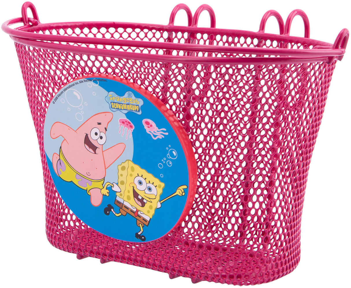 Bike fashion kinder fietsmand, voorop kids basket sponge bob metal