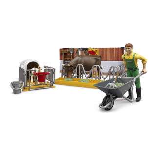 Bruder koeienstal met figuur