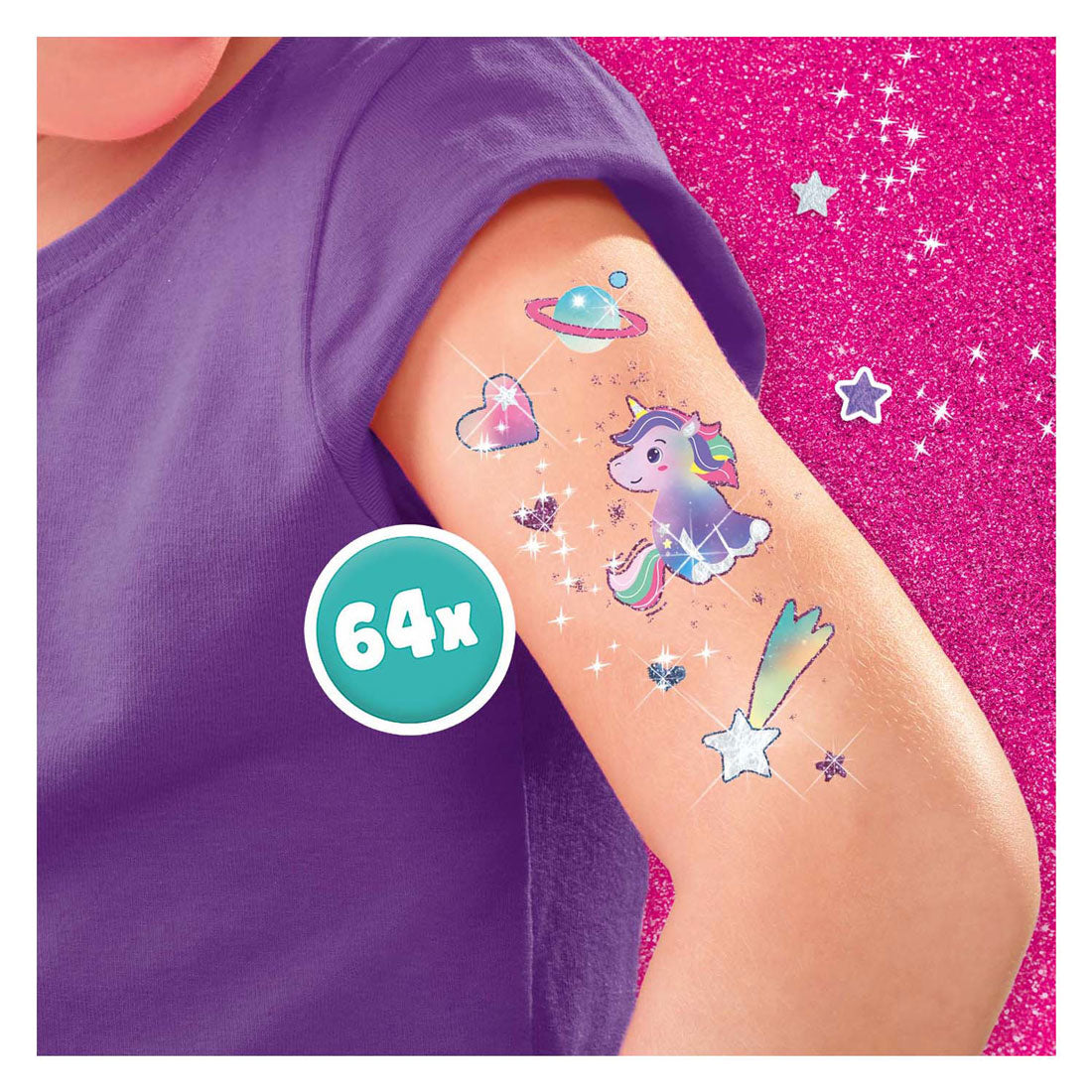 Ses tattoos en glitters - eenhoorn