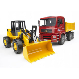 Bruder auto vrachtwagen met shovel