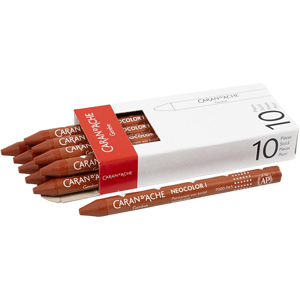 Caran dache caran d’ache neocolor i, l: 10 cm, dikte 8,5 mm, russet (065), 10 stuk 1 doos